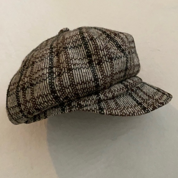 {VTG} Kangol Design | Four Panel Wool Blend Tweed Plaid Hat Cap Made in England - Picture 1 of 16